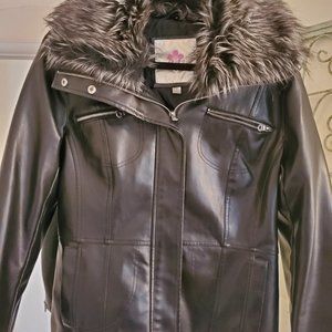 ladies faux leather biker style jacket size L